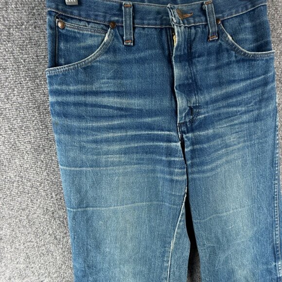 VTG Wrangler Bluebell Denim Jeans Scotland Made Flare Bell Bottom ACTL 28X31 - Picture 2 of 16